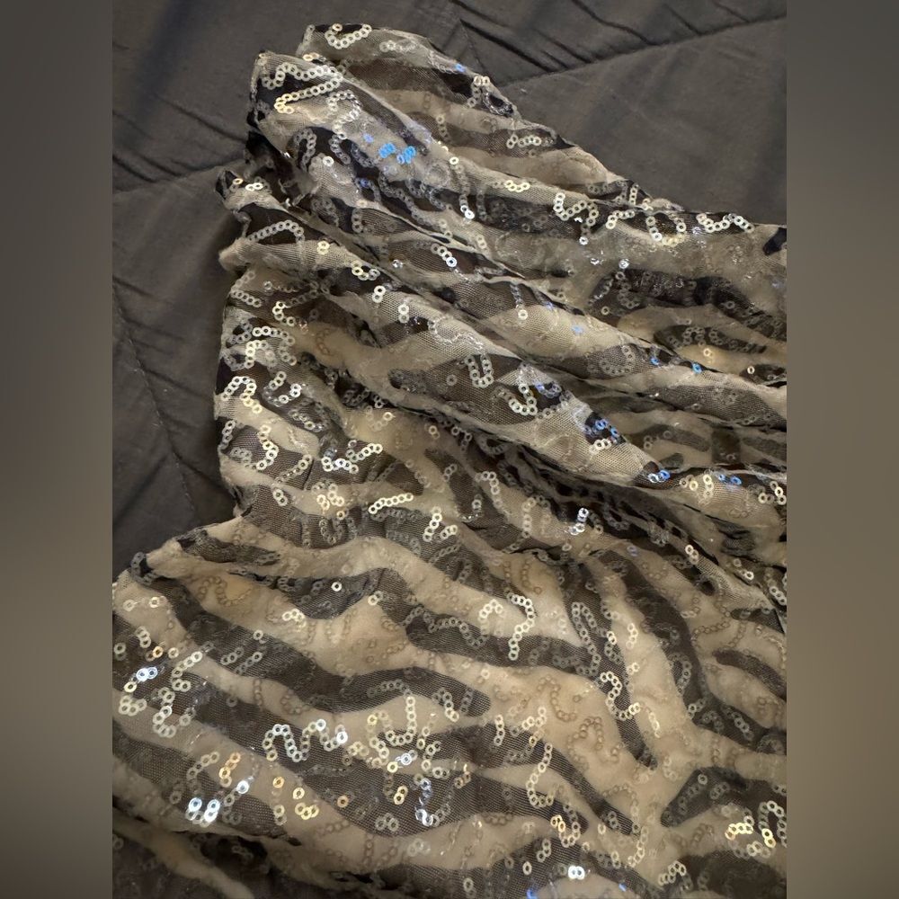 Windsor Edgy Shine Sequin Zebra Print Mini Tube Dress - Picture 6 of 14